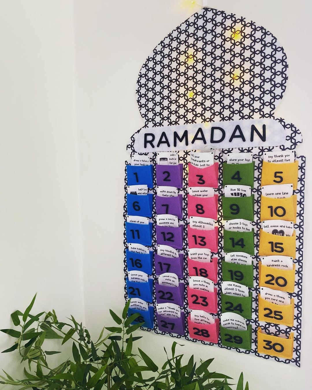Ramadan Advent Calendar 30 Days Wooden Eid Mubarak DIY Countdown Calendars  Ramadan Decoration Gift for Kids, Ramadan Party Islam Muslim Accessories