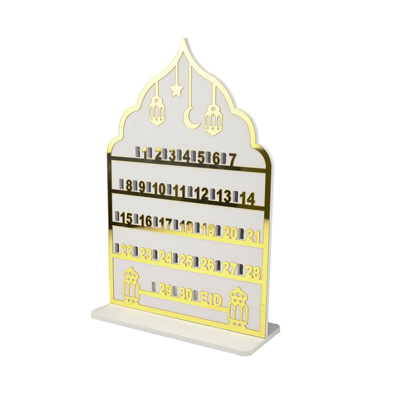 Gold and White Ramadan Wooden Countdown Calendar