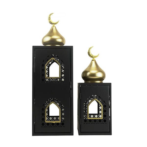 Black Lanterns with Gold Dome (24735-3)