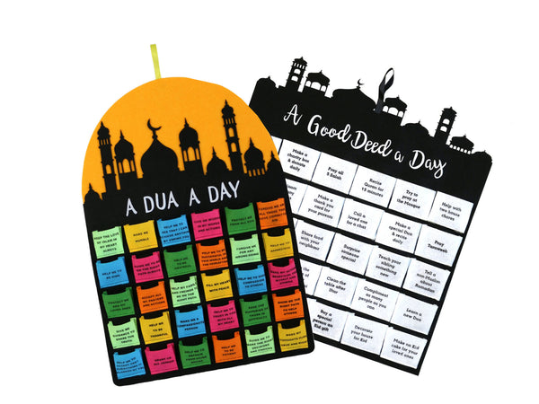 'A Good Deed a Day' & 'A Dua A Day' Felt Ramadan Calendars Twin Pack