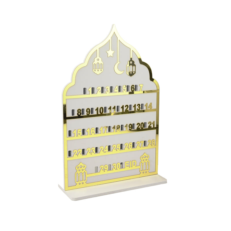 Gold and White Ramadan Wooden Countdown Calendar