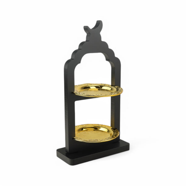 Small Two-Tier Black Crescent Moon Stand (2408234)