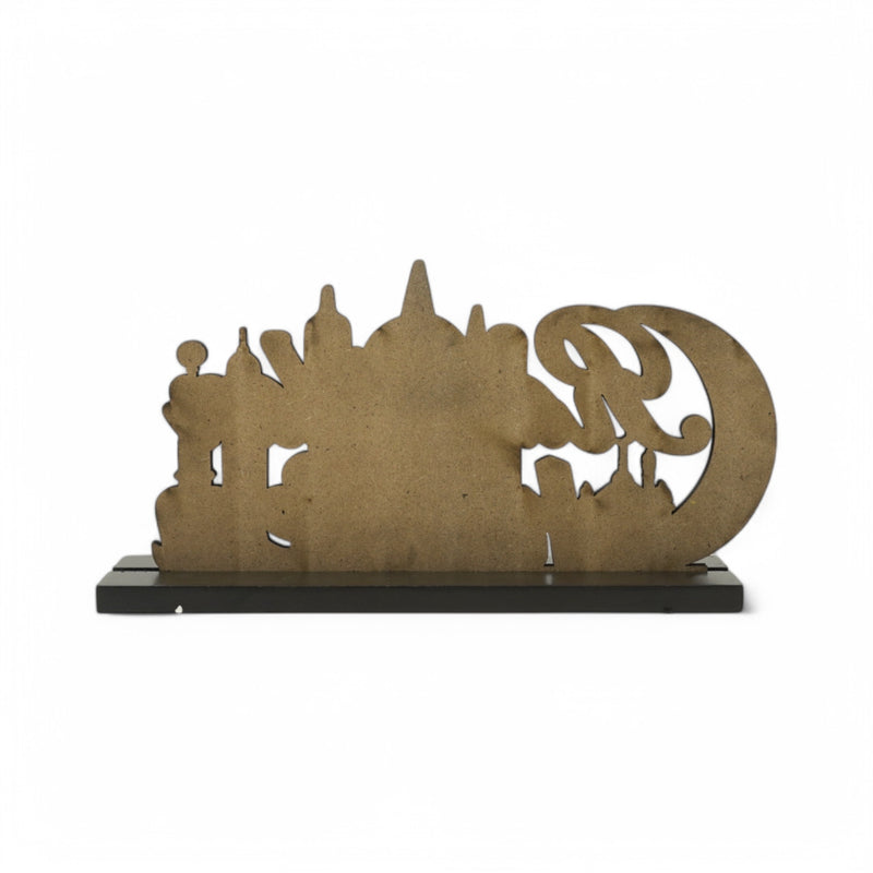 Gold "Ramadan Kareem" Tabletop Decor with Crescent and Mosque Design