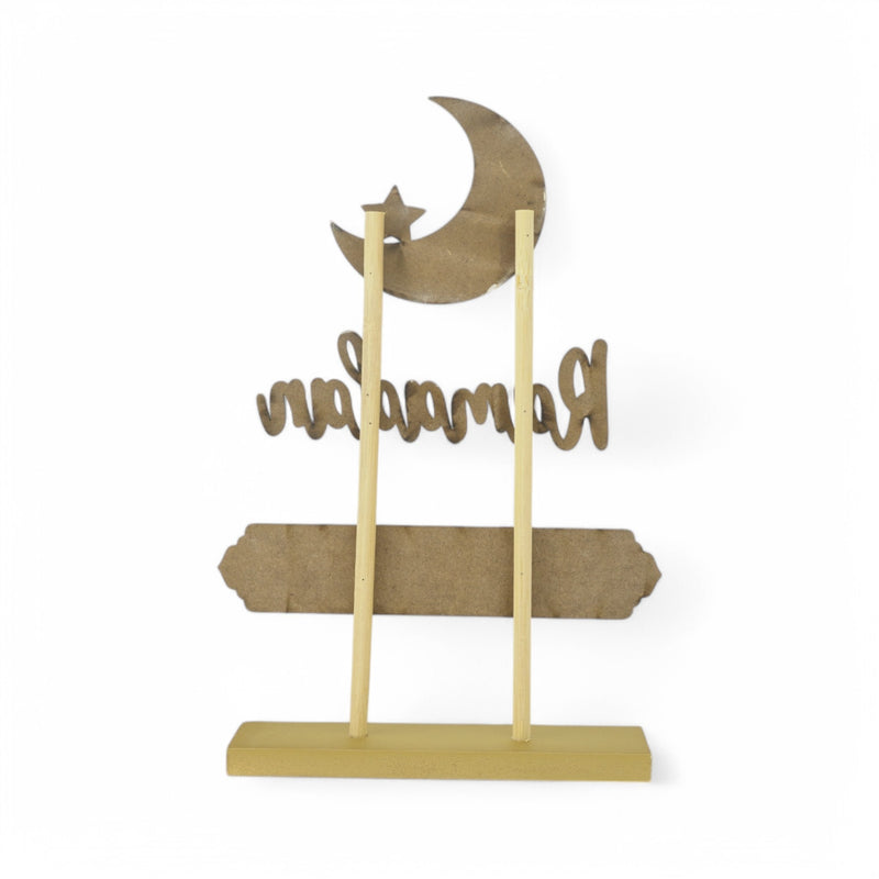 Gold "Ramadan Kareem" Tabletop Decor with Crescent Moon and Star