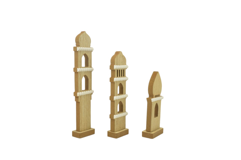 Set of 3 Natural Decorative Islamic Minaret Set (2408214)