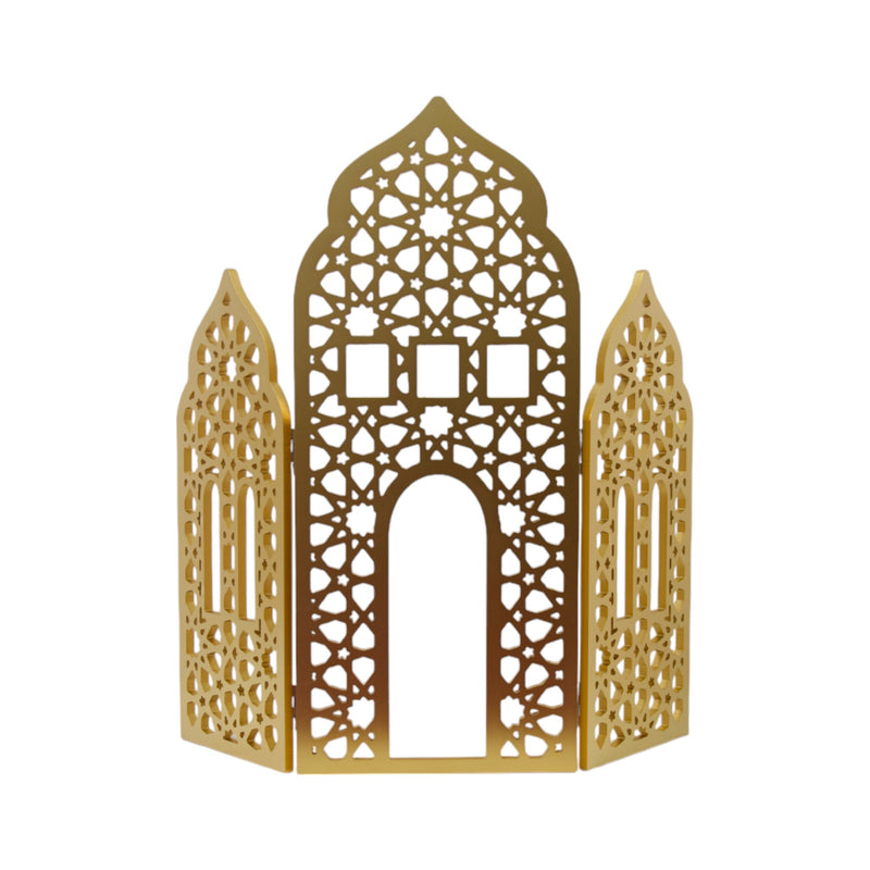 Giant Gold 3-Panel Mosque Decorative Prop - Available in 3 Sizes