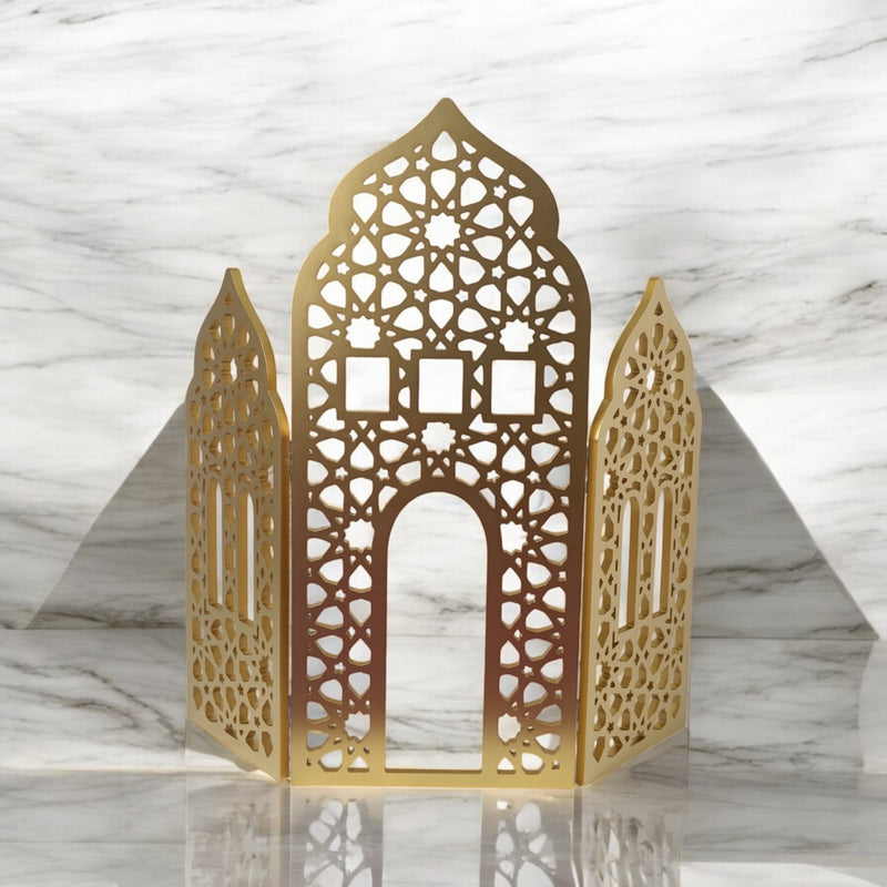 Giant Gold 3-Panel Mosque Decorative Prop - Available in 3 Sizes