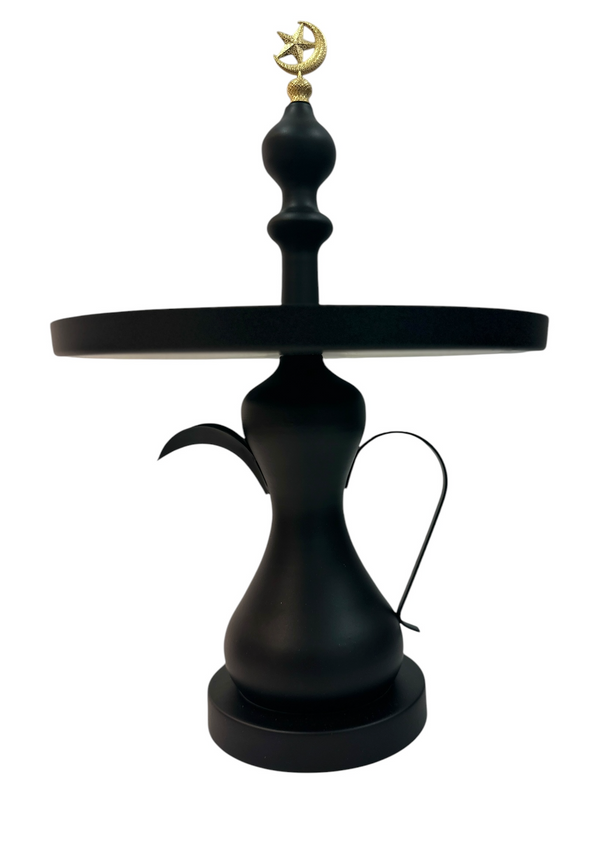 Black Decorative Serving Tray On Jug Stand (24345-1)