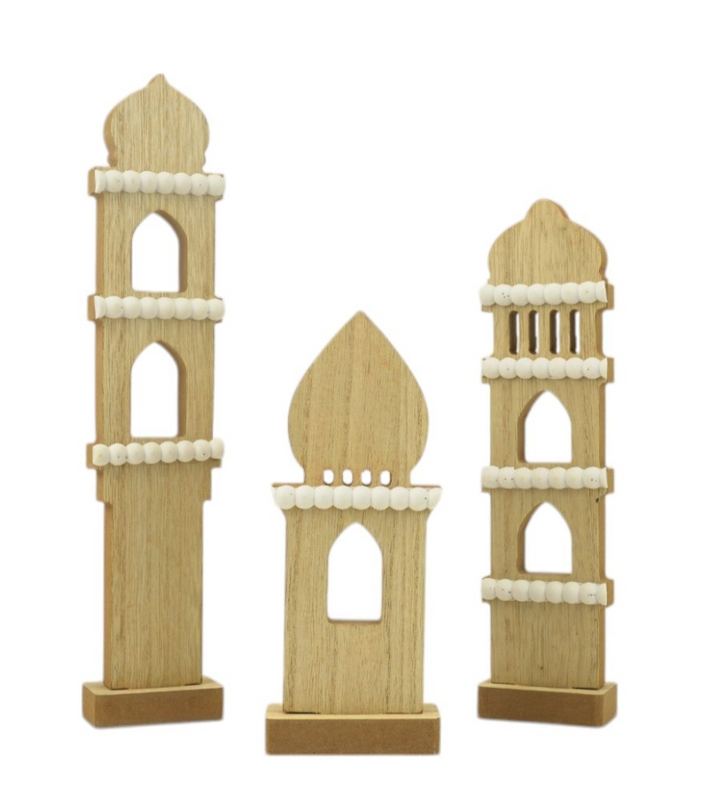 Set of 3 Natural Decorative Islamic Minaret Set (2408214)