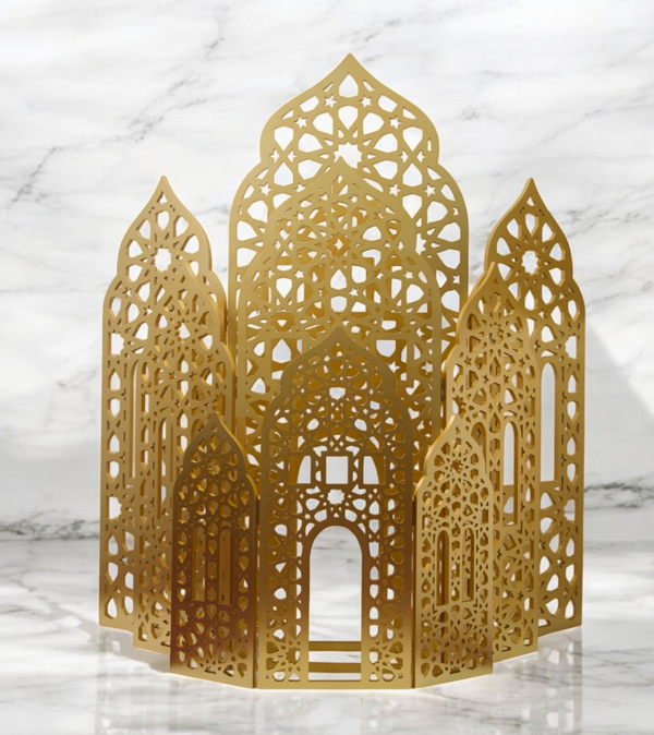 Giant Gold 3-Panel Mosque Decorative Prop - Available in 3 Sizes