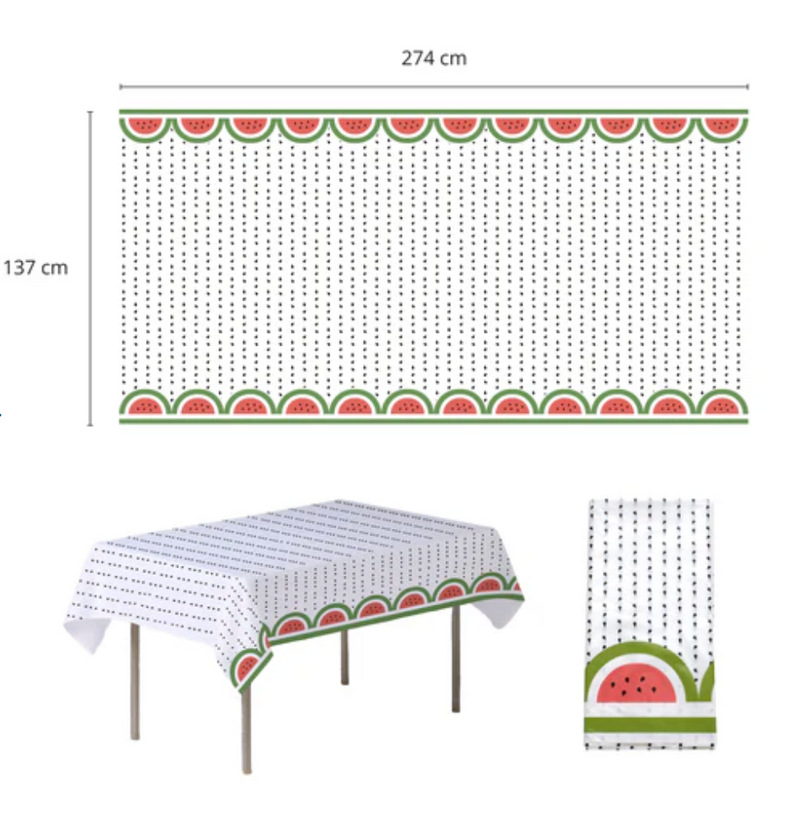 Ramadan and Eid Watermelon Tablecover Plastic Tablecloth for Ramadan & Eid Palestine Themed Decoration