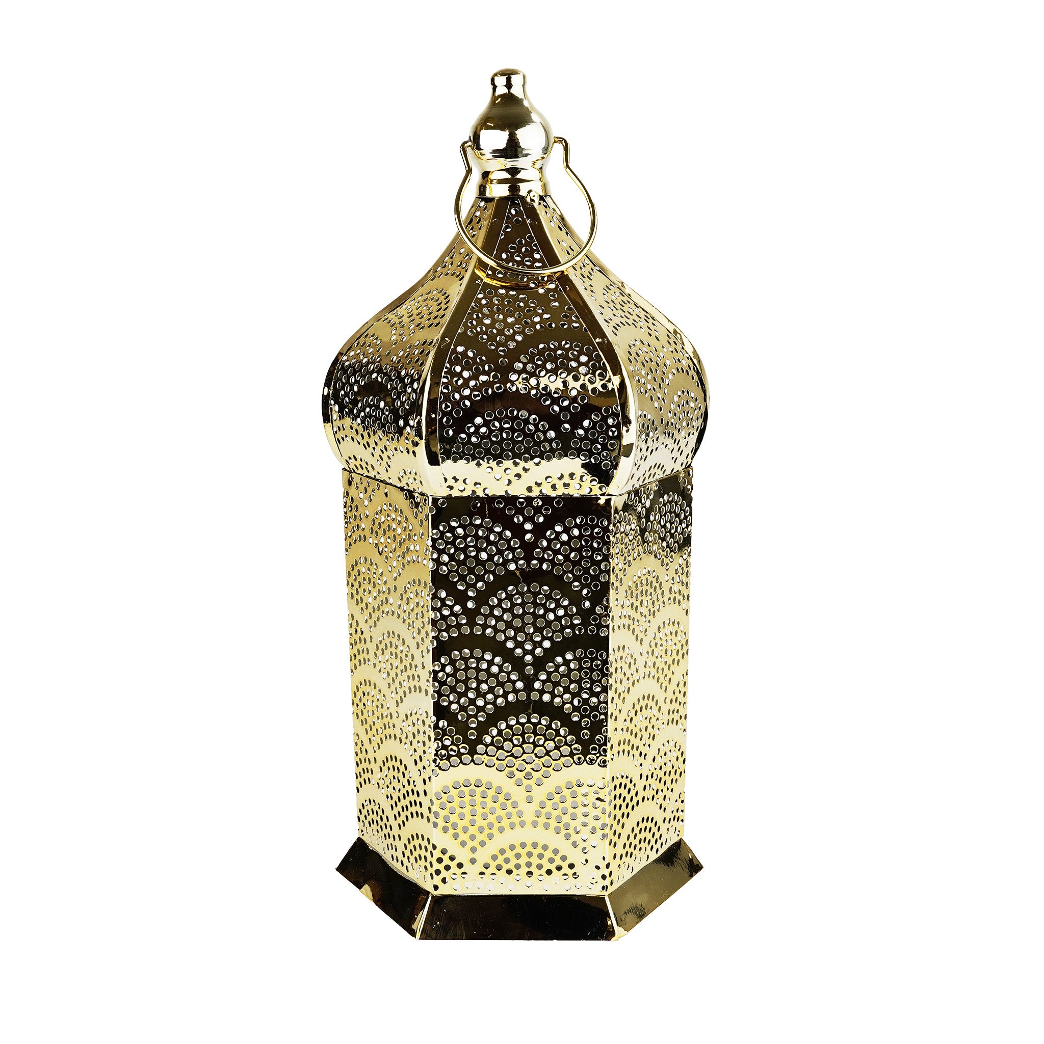 Gold Metal LED Lantern (JK23048)