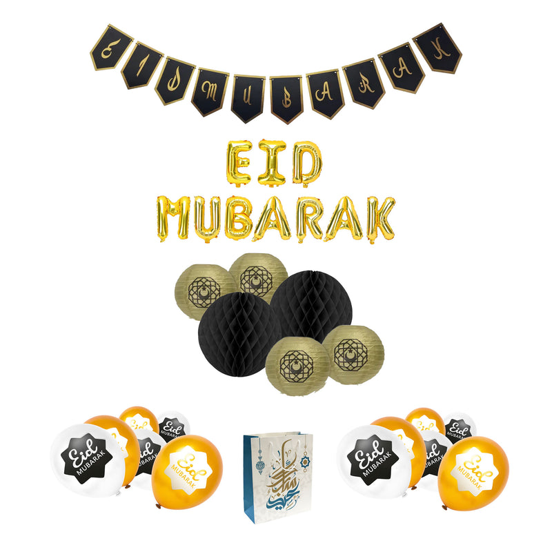 Black & Gold Decorations Set £9.99 with Gift Bag