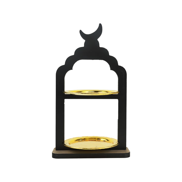 Two-Tier Black Crescent Moon Dessert Stand (2408244)