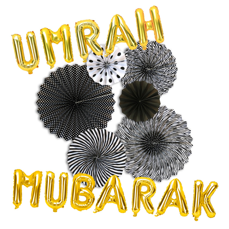 Umrah Mubarak 20 pc Decoration Set - White & Gold Hanging Lanterns – Mubarak  Memories