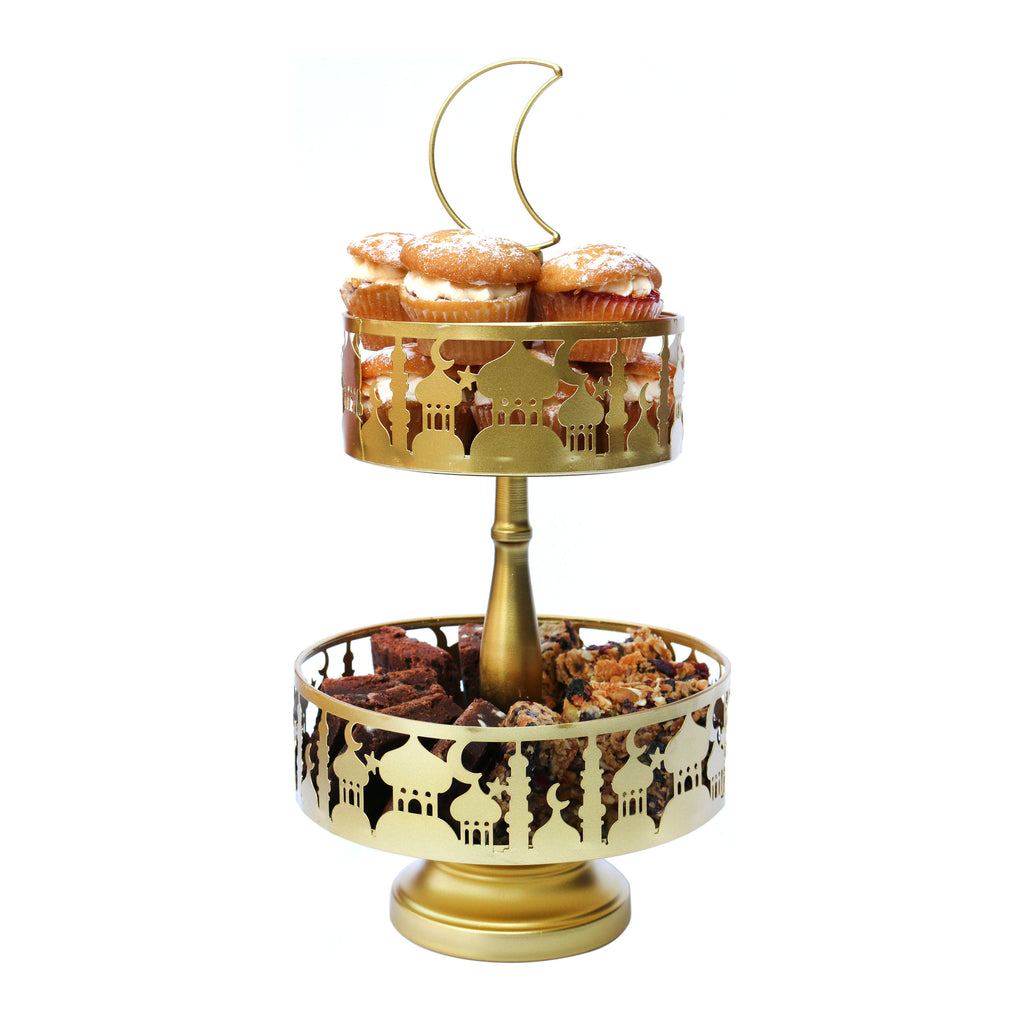 Golden Eid Mubarak Acrylic Cake Toppers Castle Moon Cupcake For Ramadan  Party | eBay