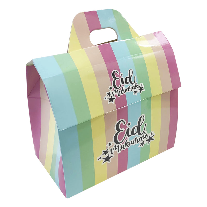 Multicolour Pastel 'Eid Mubarak' Gift & Treat Celebration Boxes (6 or 12 Pack) 10444-5